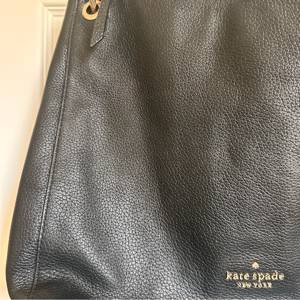 Kate Spade Black leather pebbled large Shoulder Bag Gold Hardware - Picture 8 of 12